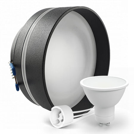 CONCEPTRUN LED Aufbau Einbaustrahler schwarz rund Glas Lochmaß Ø 68mm - 75mm Tiefe 64mm