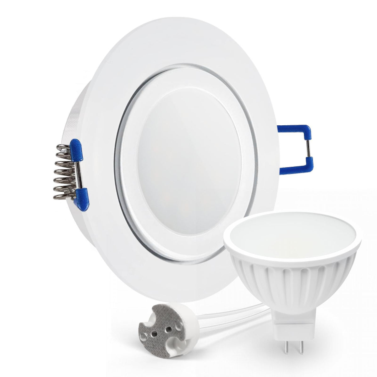 CONCEPTRUN LED Einbaustrahler Spot Feuchtraum IP44 weiß rund Glas Lochmaß Ø 60mm - 75mm Tiefe 55mm Fassung