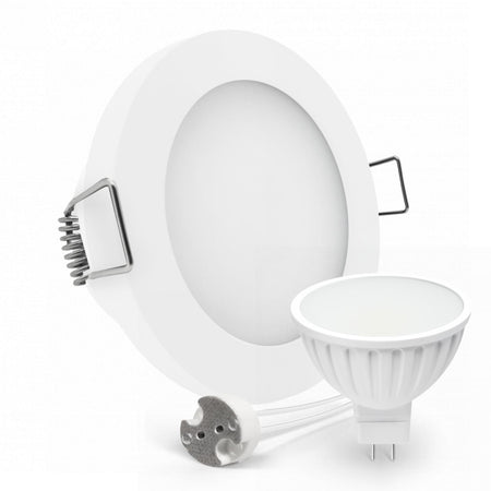CONCEPTRUN LED Einbaustrahler Spot Feuchtraum IP44 weiß rund Lochmaß Ø 60mm - 75mm Tiefe 55mm Fassung