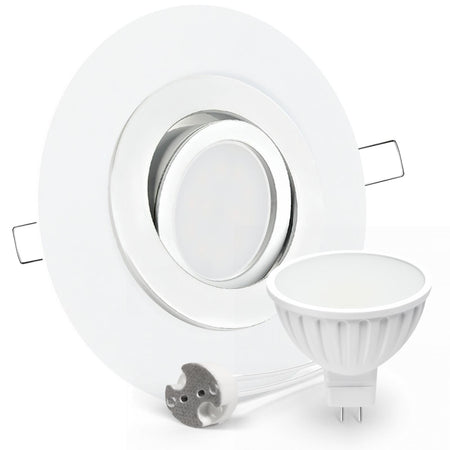 CONCEPTRUN LED Einbaustrahler Spot großer Durchmesser weiß rund schwenkbar Lochmaß Ø 68mm - 135mm Tiefe 55mm