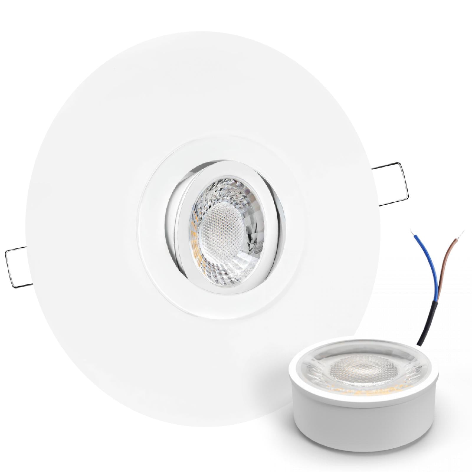 CONCEPTRUN LED Einbaustrahler Spot großer Durchmesser weiß rund schwenkbar Lochmaß Ø 68mm - 180mm geringe Tiefe 25mm 5W LED Modul flach dimmbar neutralweiß 230V