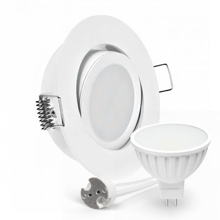 CONCEPTRUN LED Einbaustrahler Spot weiß rund 360° schwenkbar Lochmaß Ø 68mm - 75mm Tiefe 55mm Fassung