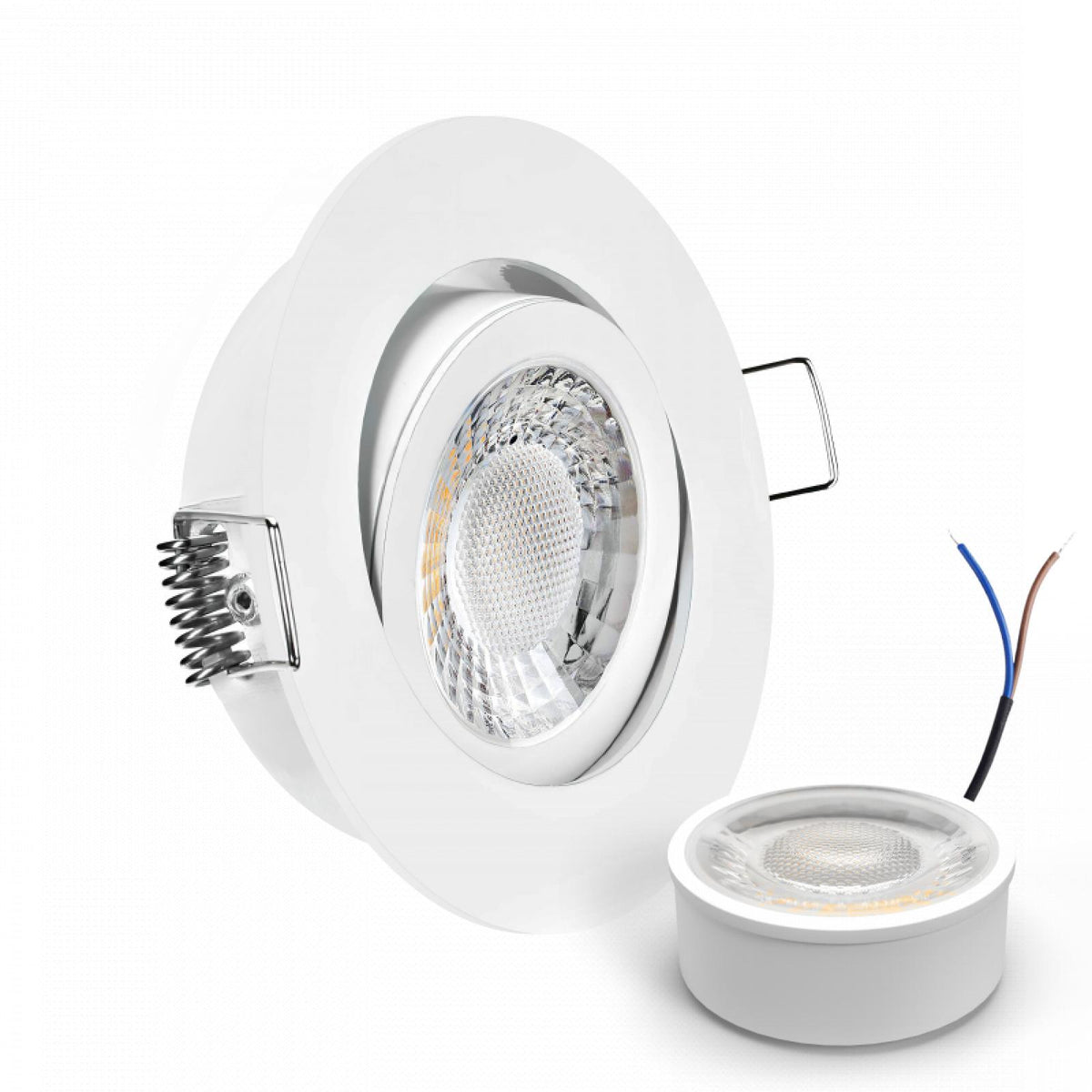 CONCEPTRUN LED Einbaustrahler Spot weiß rund 360° schwenkbar Lochmaß Ø 68mm - 75mm geringe Tiefe 25mm 5W LED Modul flach dimmbar neutralweiß 230V