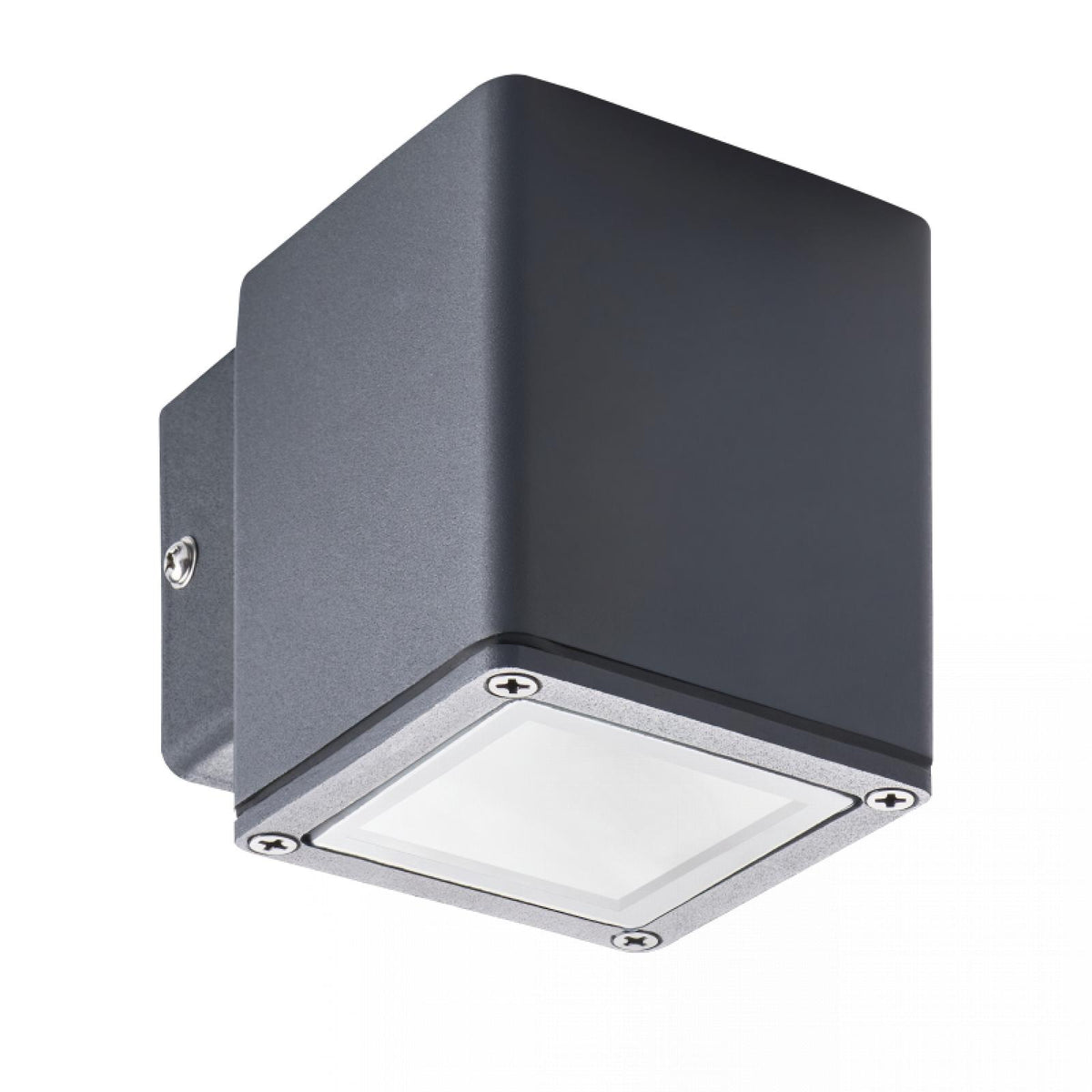 CONCEPTRUN LED Wandleuchte anthrazit Eckig Glas 1-flammig Schrauben & Dübeln IP44