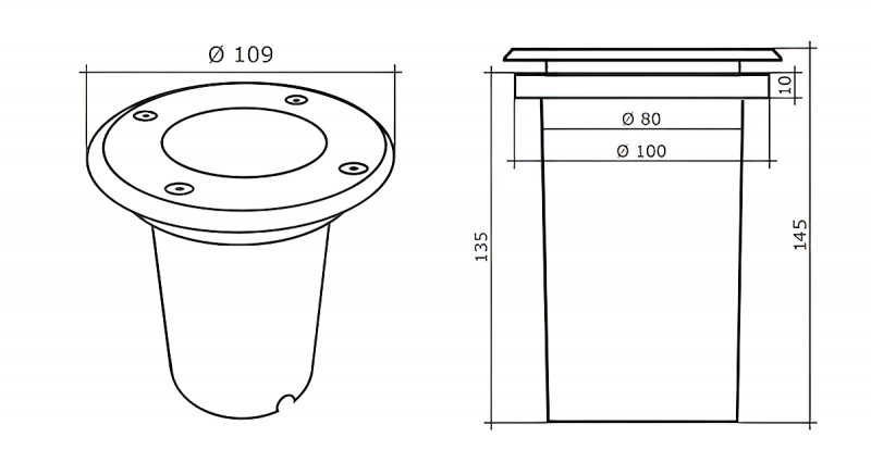 LED Bodeneinbaustrahler rund Edelstahl Außenleuchte Bodenleuchte IP67 GU10 230V