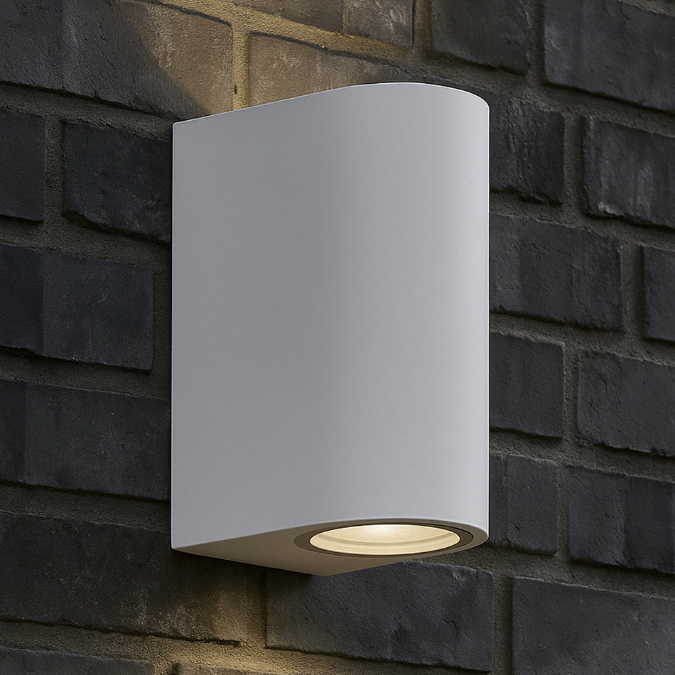 LED Wandleuchte weiß halbrund 2-flammig IP44 GU10 230V