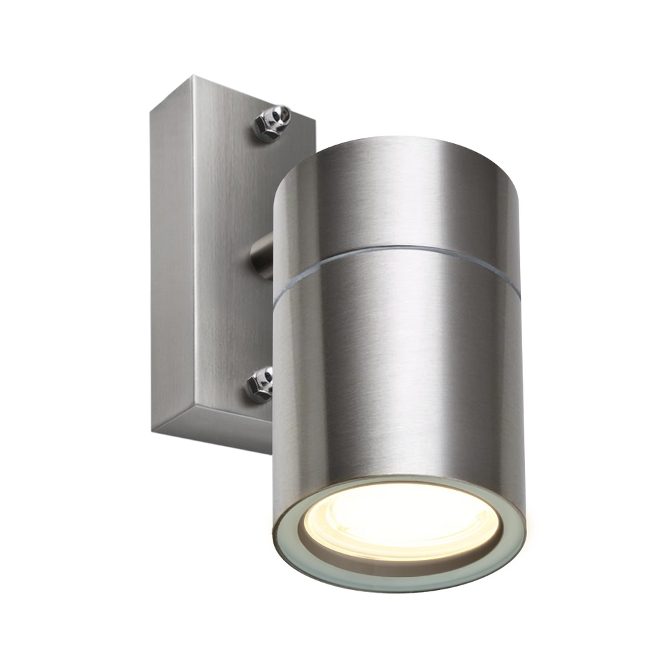 LED Wandleuchte Innenleuchte Edelstahl gebürstet 1-flammig IP44 GU10 230V