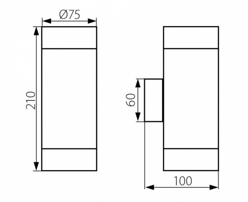 LED Wandleuchte Edelstahl gebürstet rund 2-flammig IP44 GU10 230V