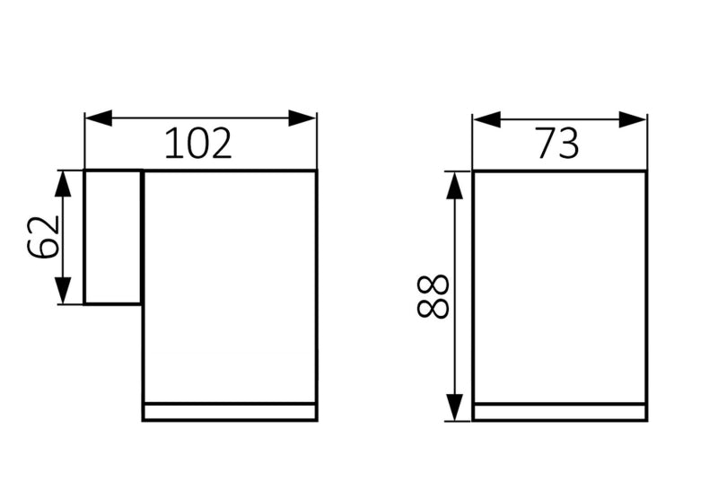 LED Wandleuchte anthrazit eckig 1-flammig IP44 GU10 230V