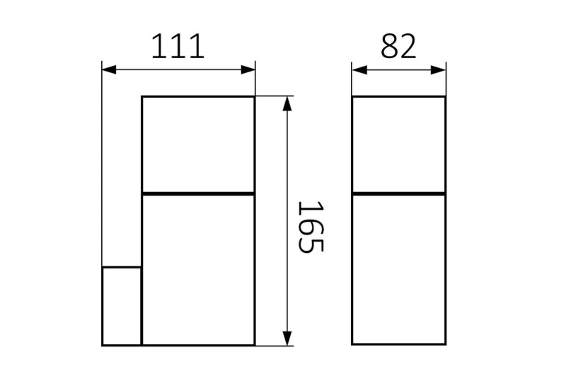 LED Wandleuchte anthrazit eckig 1-flammig IP44 E27 230V