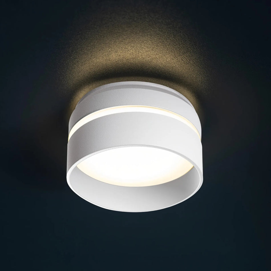 LED Schattenstrahler weiß rund Glas Einbaustrahler Aufbauoptik Lochmaß Ø68-75mm GU5.3 MR16 12V