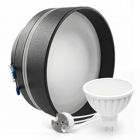 CONCEPTRUN LED Aufbau Einbaustrahler schwarz rund Glas Lochmaß Ø 68mm - 75mm Tiefe 55mm