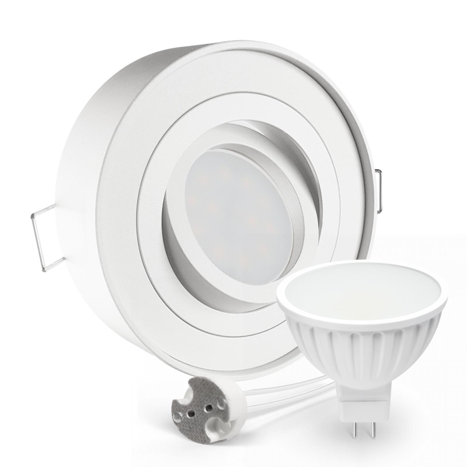 CONCEPTRUN LED Aufbau Einbaustrahler weiß rund 360° schwenkbar Lochmaß Ø 85mm - 90mm geringe Tiefe 34mm