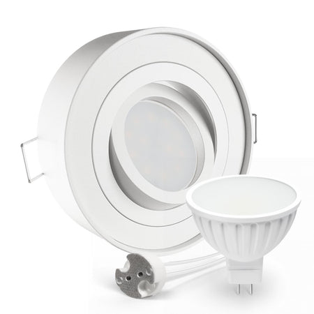 CONCEPTRUN LED Aufbau Einbaustrahler weiß rund 360° schwenkbar Lochmaß Ø 85mm - 90mm geringe Tiefe 34mm