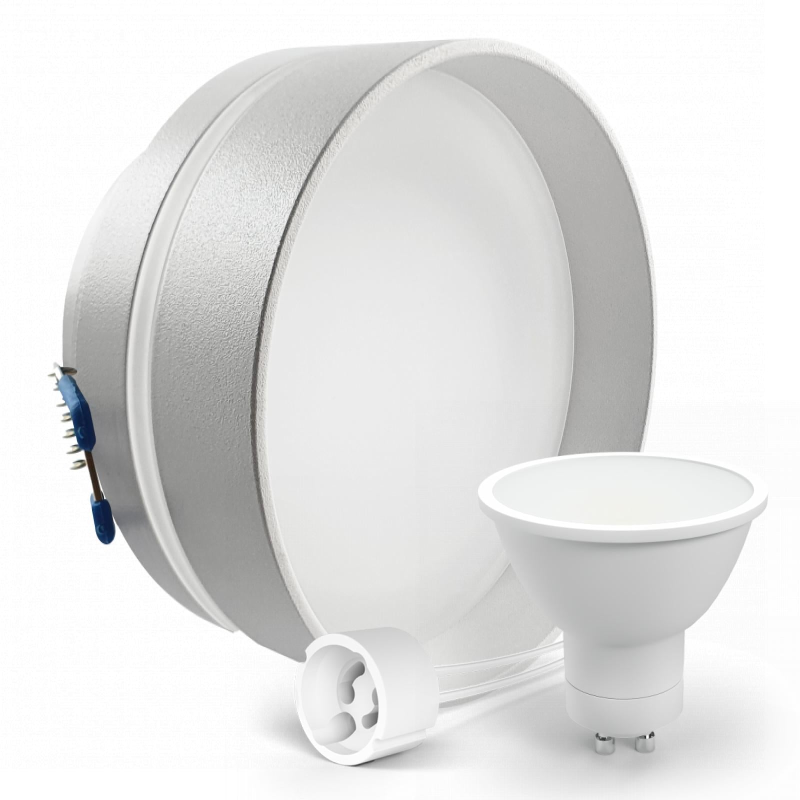 CONCEPTRUN LED Aufbau Einbaustrahler weiß rund Glas Lochmaß Ø 68mm - 75mm Tiefe 64mm