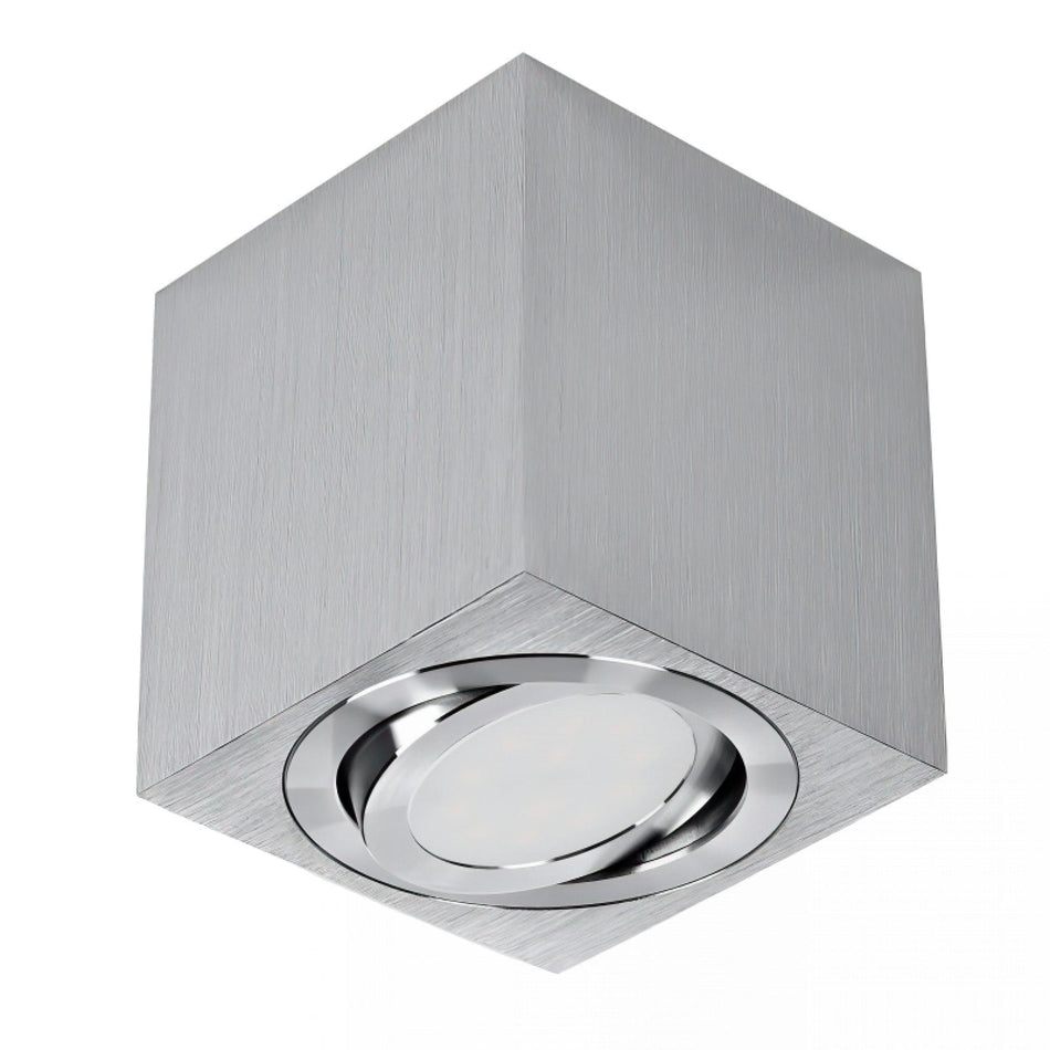LED Aufbaustrahler 360° schwenkbar eckig Alu geschliffen