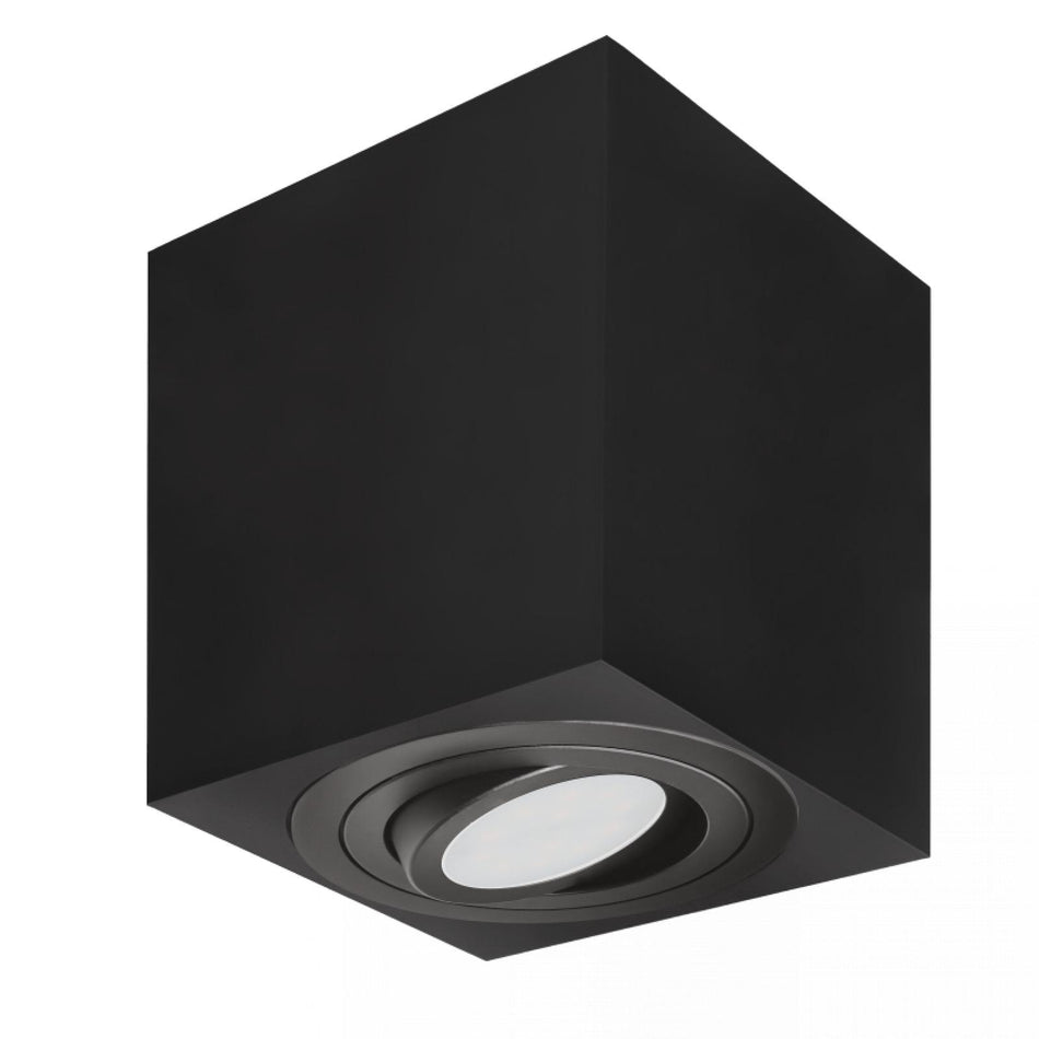 LED Aufbaustrahler 360° schwenkbar eckig schwarz