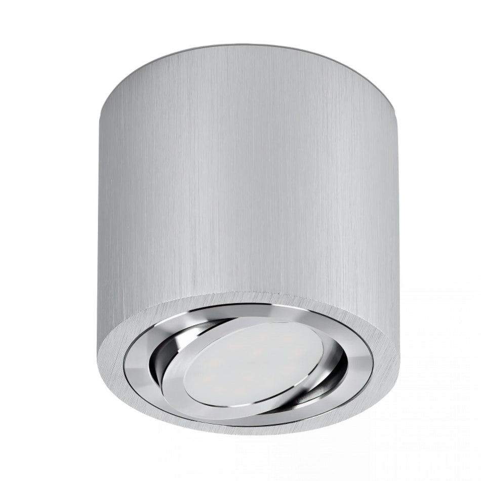 LED Aufbaustrahler 360° schwenkbar rund Alu geschliffen
