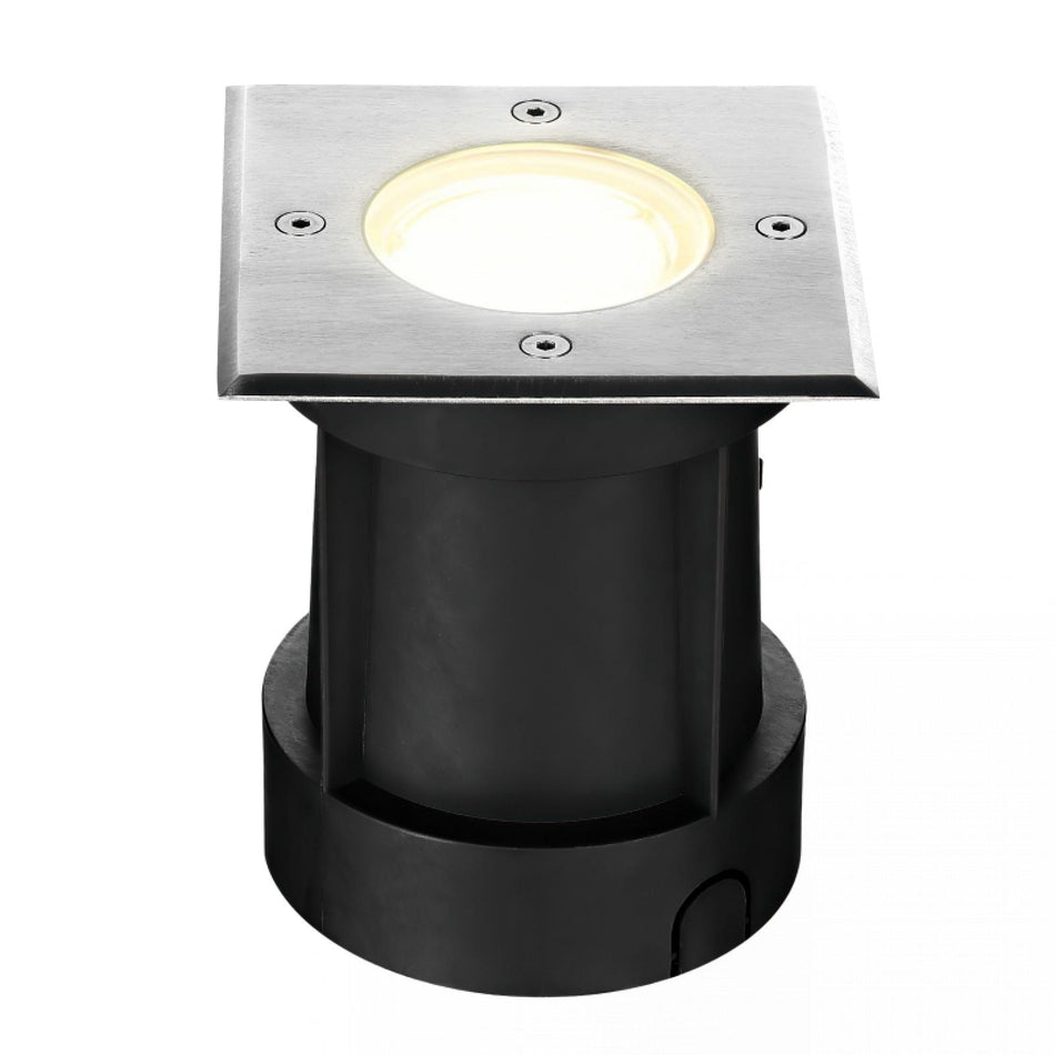 LED Bodeneinbaustrahler eckig durchschleifbar Edelstahl Außenleuchte Bodenleuchte IP67