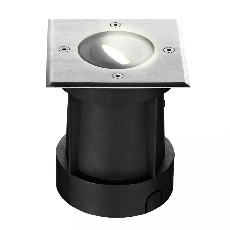 LED Bodeneinbaustrahler eckig schwenkbar durchschleifbar Edelstahl Außenleuchte Bodenleuchte IP67