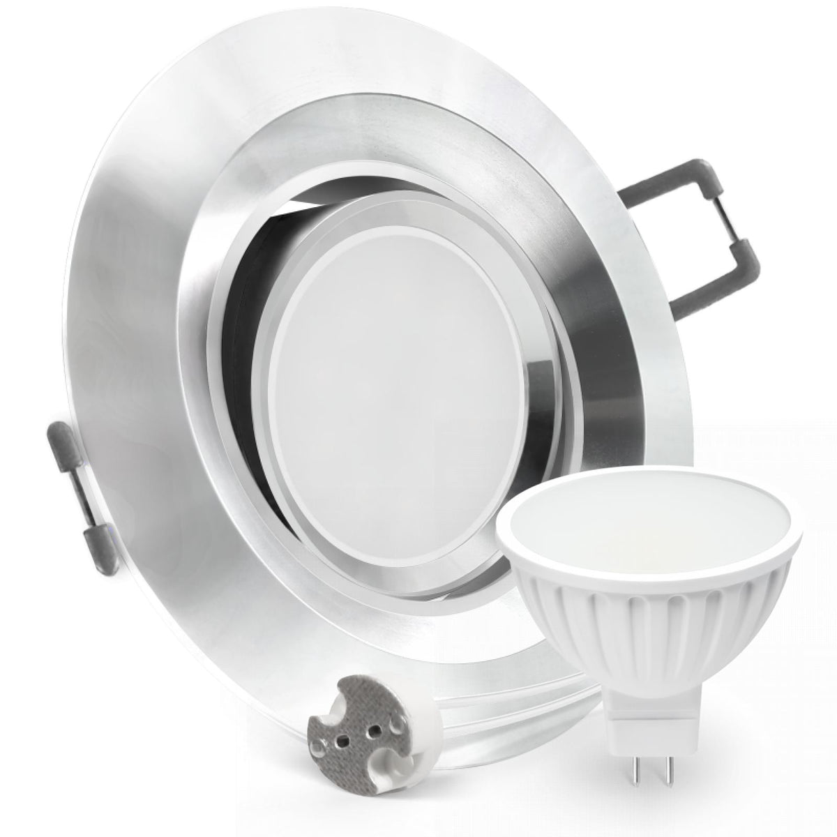 CONCEPTRUN LED Einbaustrahler Spot Aluminium rund 360° schwenkbar Lochmaß Ø 68mm - 95mm Tiefe 55mm Fassung