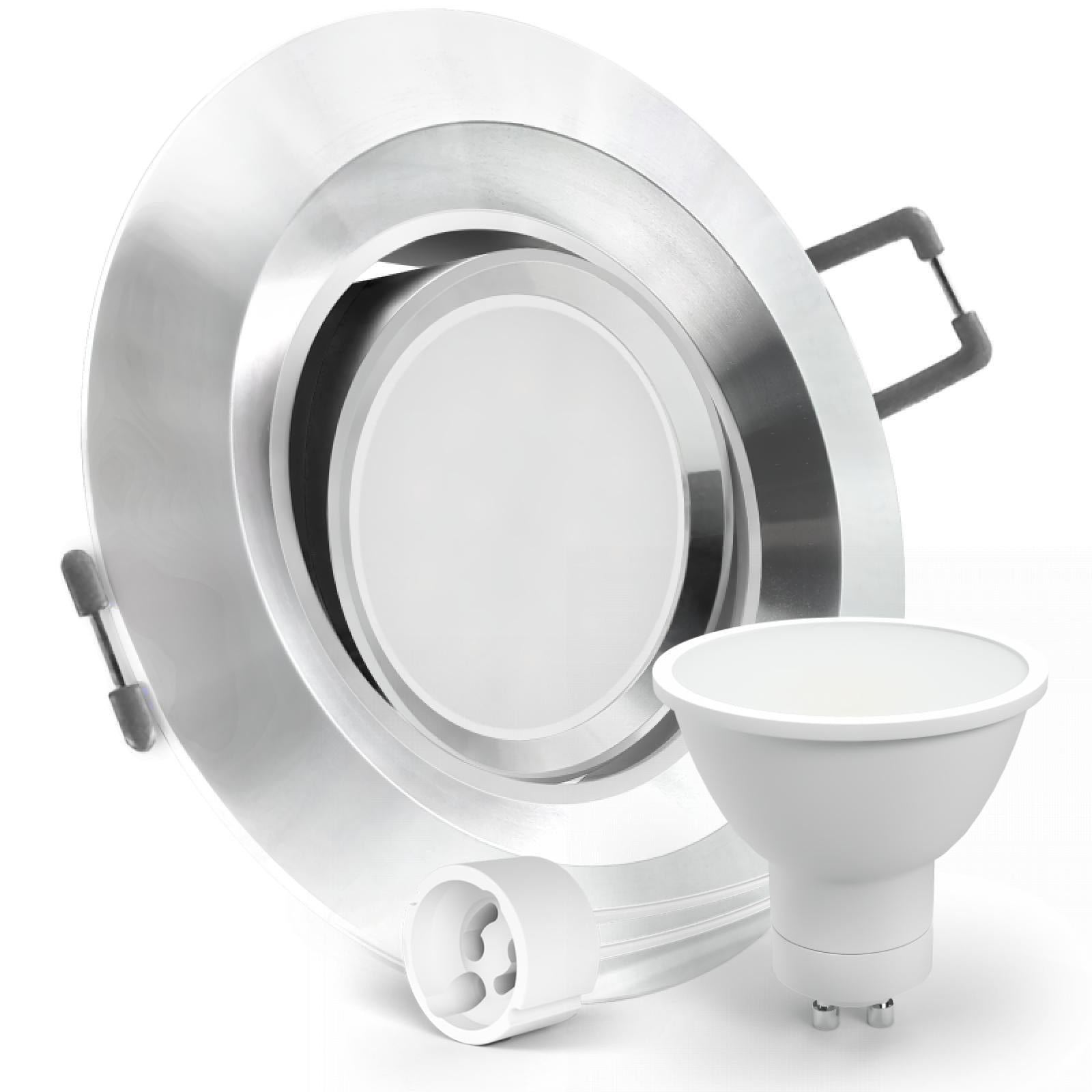 CONCEPTRUN LED Einbaustrahler Spot Aluminium rund 360° schwenkbar Lochmaß Ø 68mm - 95mm Tiefe 64mm Fassung