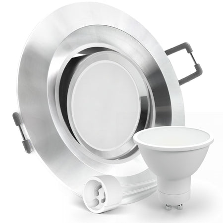 CONCEPTRUN LED Einbaustrahler Spot Aluminium rund 360° schwenkbar Lochmaß Ø 68mm - 95mm Tiefe 64mm Fassung
