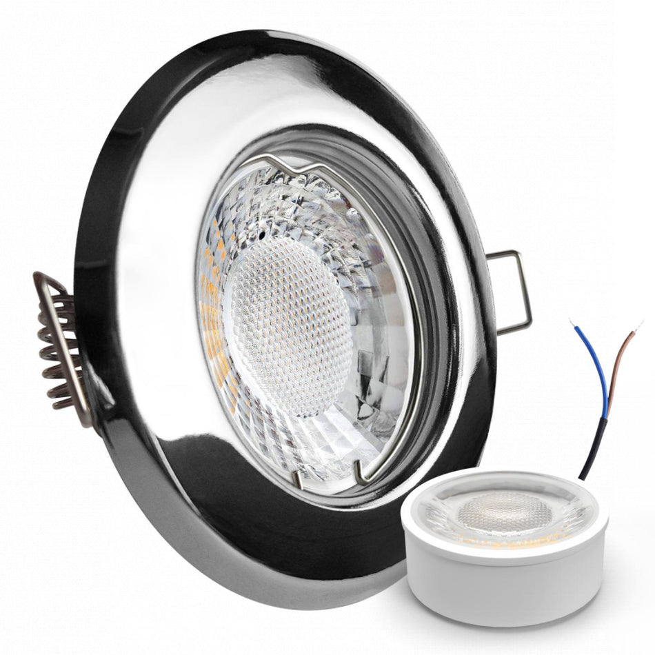 CONCEPTRUN LED Einbaustrahler Spot Chrom glänzend rund Lochmaß Ø 55mm - 75mm geringe Tiefe 25mm