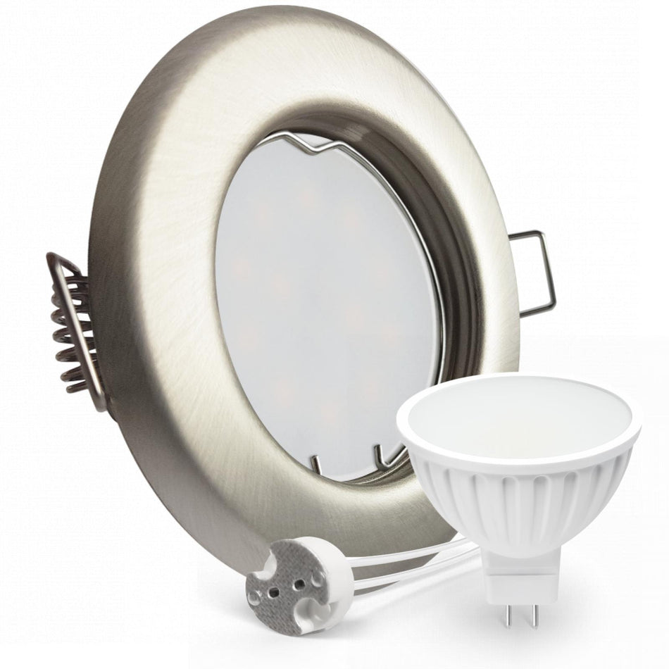CONCEPTRUN LED Einbaustrahler Spot Edelstahl gebürstet rund Lochmaß Ø 55mm - 75mm Tiefe 55mm Fassung
