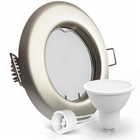 CONCEPTRUN LED Einbaustrahler Spot Edelstahl gebürstet rund Lochmaß Ø 55mm - 75mm Tiefe 64mm Fassung