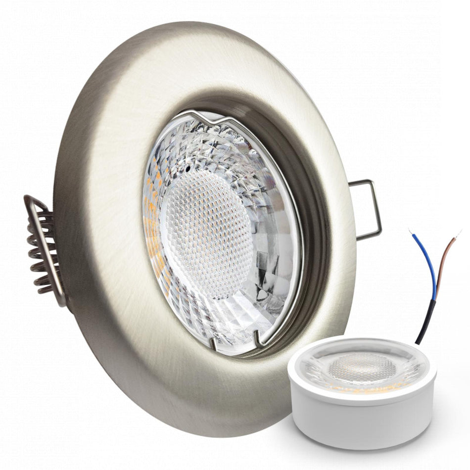 CONCEPTRUN LED Einbaustrahler Spot Edelstahl gebürstet rund Lochmaß Ø 55mm - 75mm geringe Tiefe 25mm
