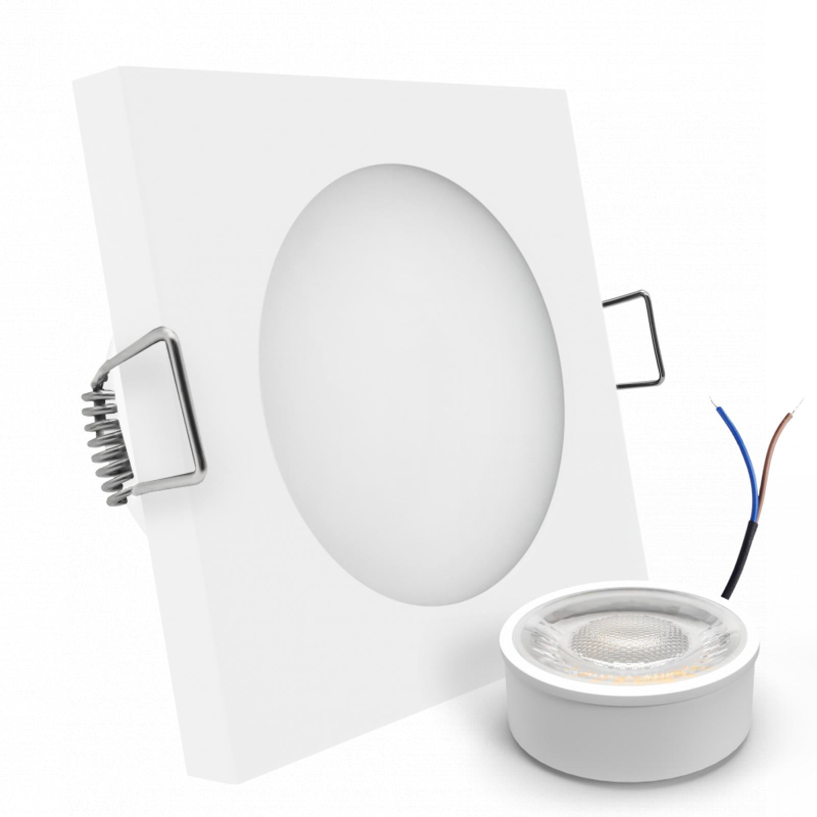 LED Einbaustrahler Flach, 29 Mm Einbautiefe, 5W Warmweiß, 230V, Schwenkbar, Edelstahl-Optik, Für Hohldecken