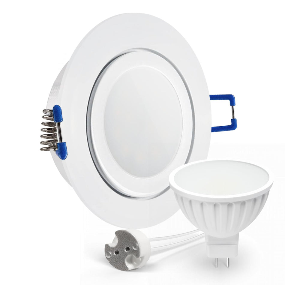 CONCEPTRUN LED Einbaustrahler Spot Feuchtraum IP44 weiß rund Glas Lochmaß Ø 60mm - 75mm Tiefe 55mm Fassung