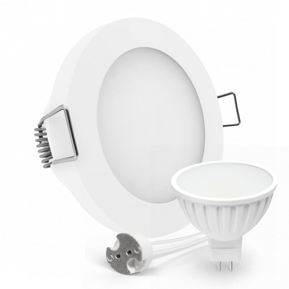 CONCEPTRUN LED Einbaustrahler Spot Feuchtraum IP44 weiß rund Lochmaß Ø 60mm - 75mm Tiefe 55mm Fassung