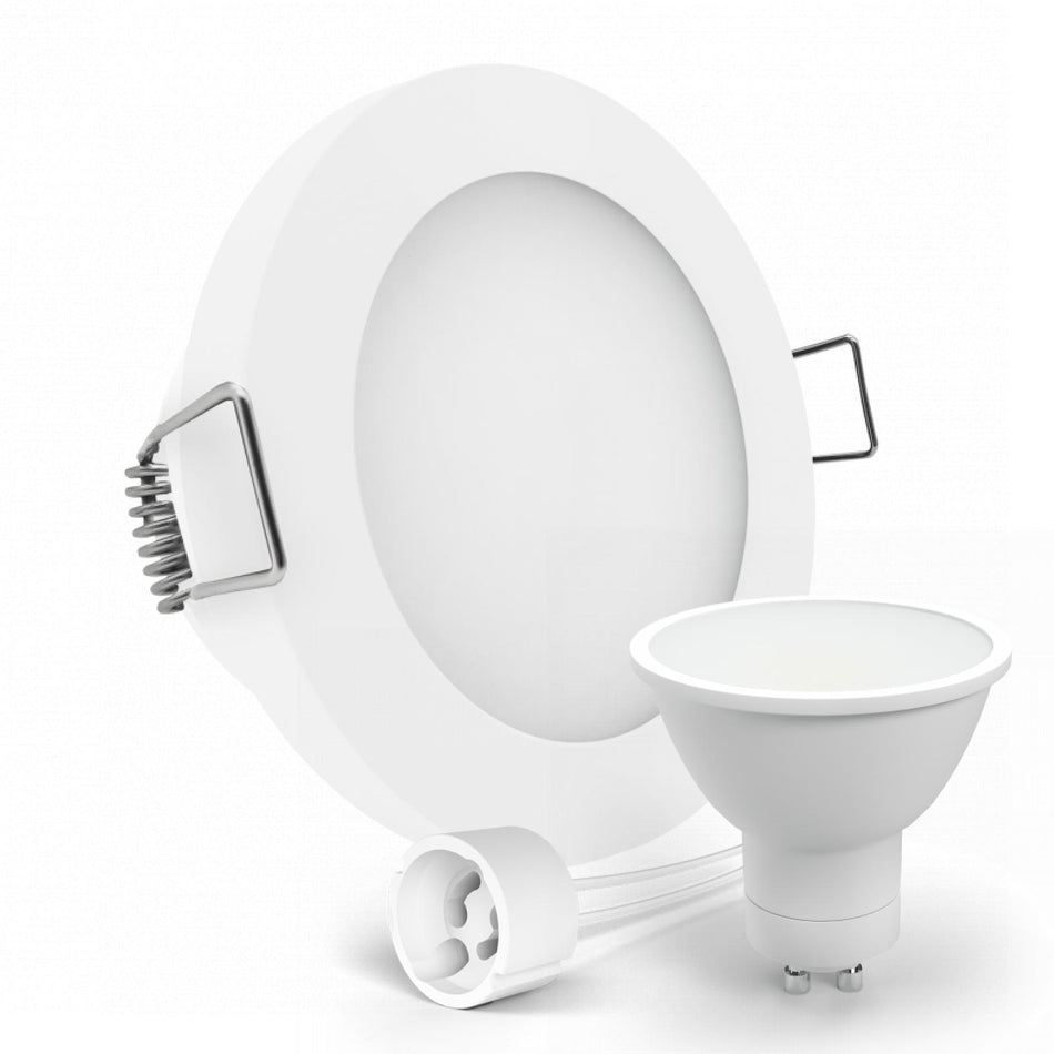 CONCEPTRUN LED Einbaustrahler Spot Feuchtraum IP44 weiß rund Lochmaß Ø 60mm - 75mm Tiefe 64mm Fassung