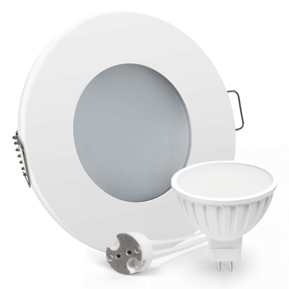 CONCEPTRUN LED Einbaustrahler Spot Feuchtraum IP44 weiß rund Lochmaß Ø 68mm - 75mm Tiefe 55mm Fassung
