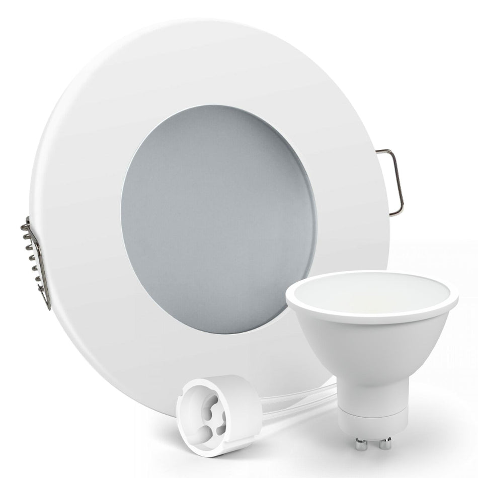 CONCEPTRUN LED Einbaustrahler Spot Feuchtraum IP44 weiß rund Lochmaß Ø 68mm - 75mm Tiefe 64mm Fassung
