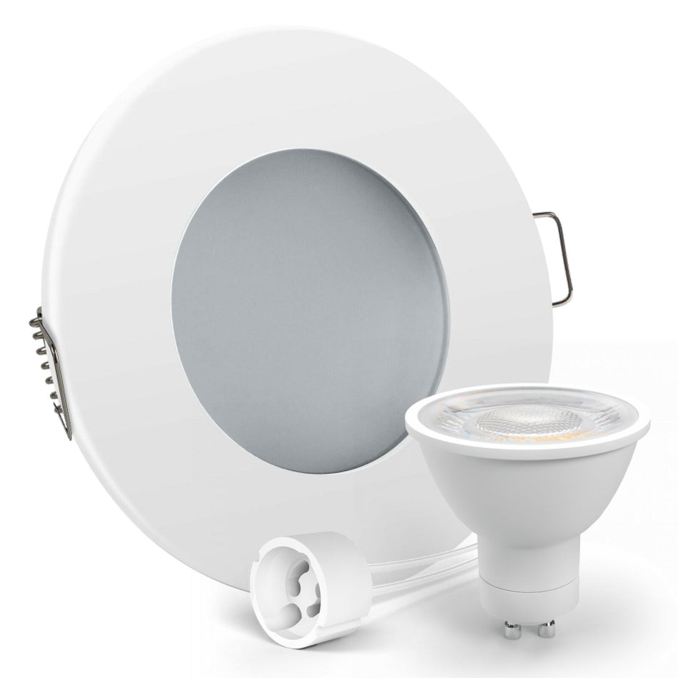 LED Einbaustrahler Spot Feuchtraum IP44 weiß rund Lochmaß Ø 55mm - 75mm GU10 230V