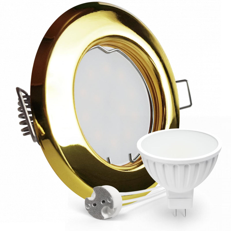 CONCEPTRUN LED Einbaustrahler Spot Gold glänzend rund Lochmaß Ø 55mm - 75mm Tiefe 55mm Fassung