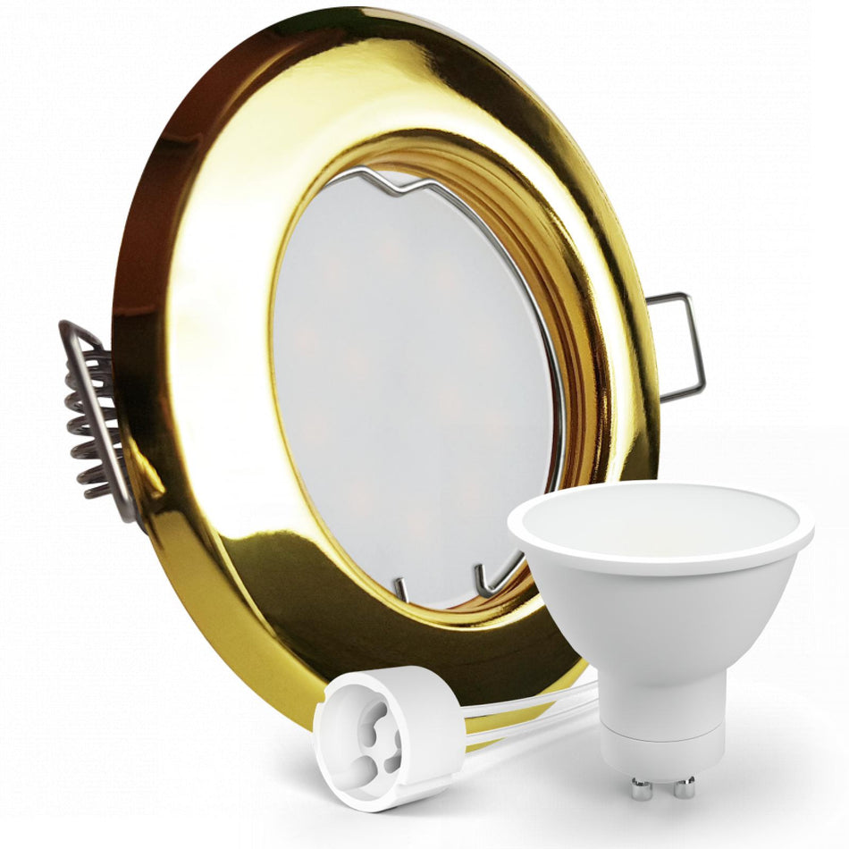 CONCEPTRUN LED Einbaustrahler Spot Gold glänzend rund Lochmaß Ø 55mm - 75mm Tiefe 64mm Fassung