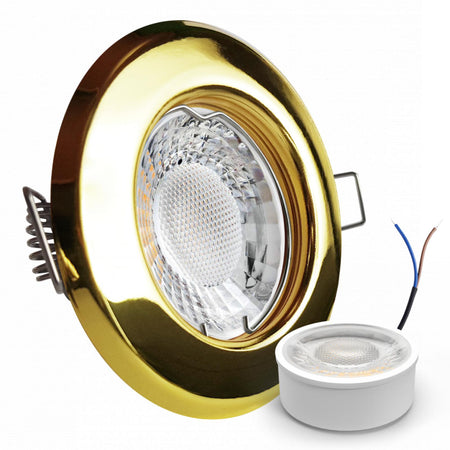CONCEPTRUN LED Einbaustrahler Spot Gold glänzend rund Lochmaß Ø 55mm - 75mm geringe Tiefe 25mm