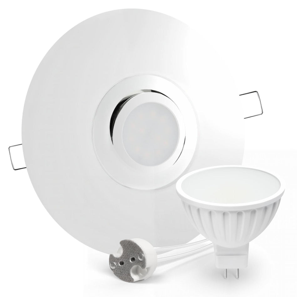 CONCEPTRUN LED Einbaustrahler Spot großer Durchmesser Chrom glänzend rund schwenkbar Lochmaß Ø 68mm - 180mm Tiefe 55mm