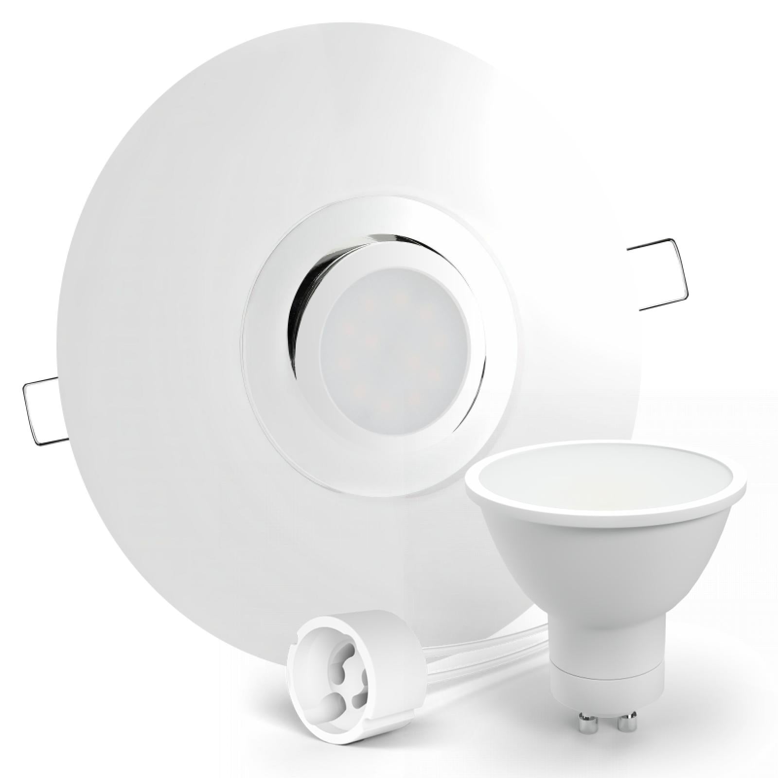 CONCEPTRUN LED Einbaustrahler Spot großer Durchmesser Chrom glänzend rund schwenkbar Lochmaß Ø 68mm - 180mm Tiefe 64mm