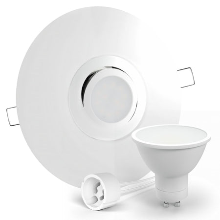 CONCEPTRUN LED Einbaustrahler Spot großer Durchmesser Chrom glänzend rund schwenkbar Lochmaß Ø 68mm - 180mm Tiefe 64mm