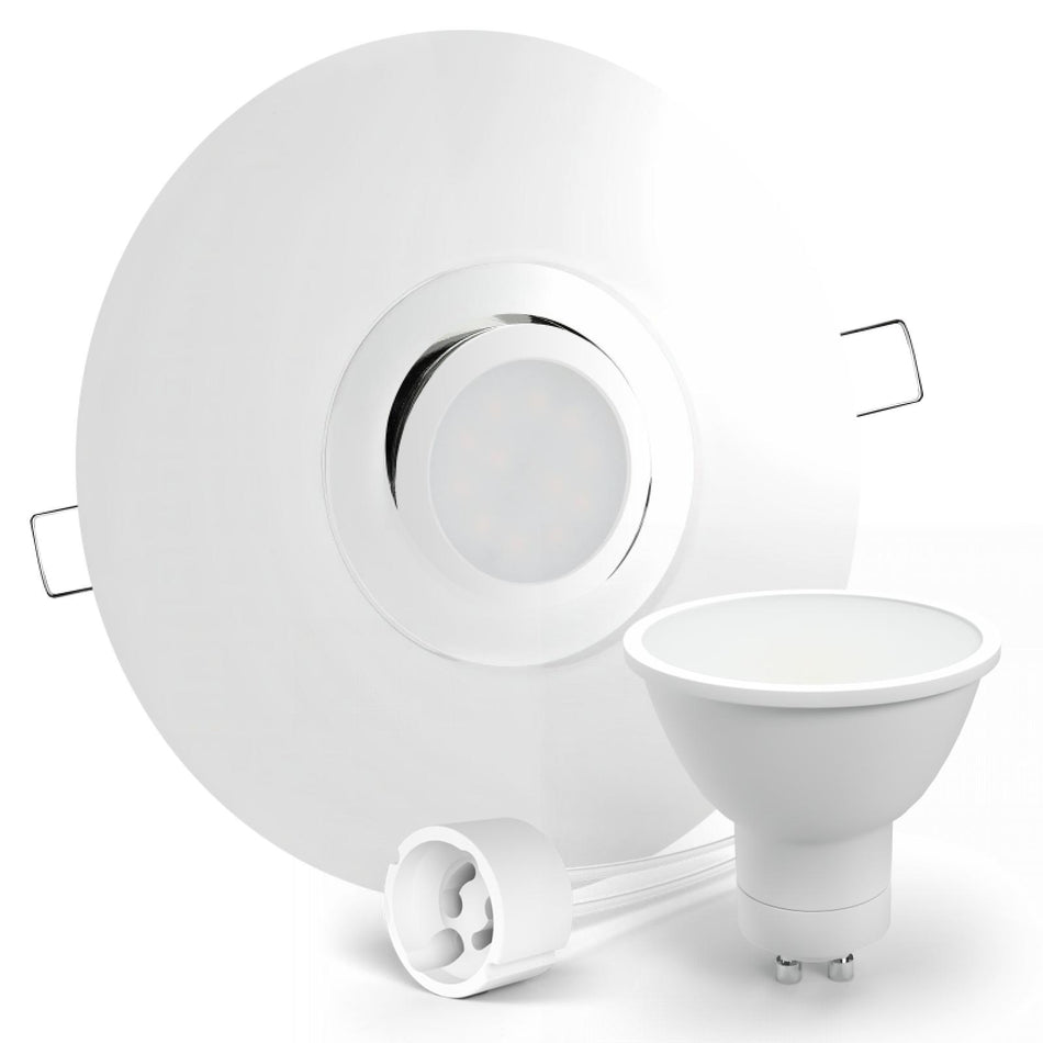 CONCEPTRUN LED Einbaustrahler Spot großer Durchmesser Chrom glänzend rund schwenkbar Lochmaß Ø 68mm - 180mm Tiefe 64mm