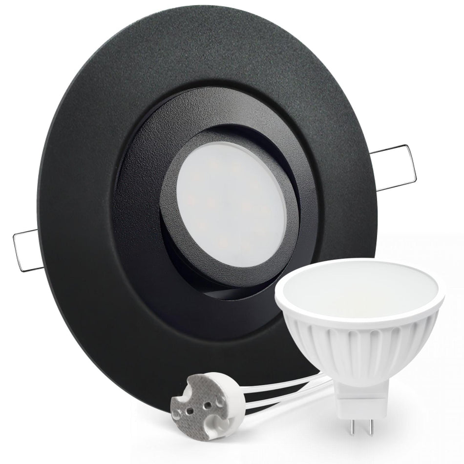 CONCEPTRUN LED Einbaustrahler Spot großer Durchmesser schwarz rund schwenkbar Lochmaß Ø 68mm - 135mm Tiefe 55mm