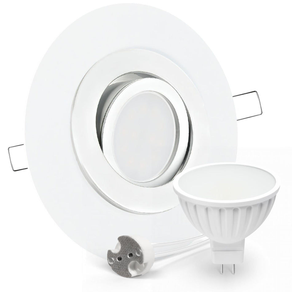 CONCEPTRUN LED Einbaustrahler Spot großer Durchmesser weiß rund schwenkbar Lochmaß Ø 68mm - 135mm Tiefe 55mm