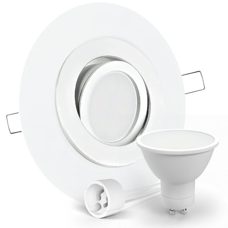 CONCEPTRUN LED Einbaustrahler Spot großer Durchmesser weiß rund schwenkbar Lochmaß Ø 68mm - 135mm Tiefe 64mm