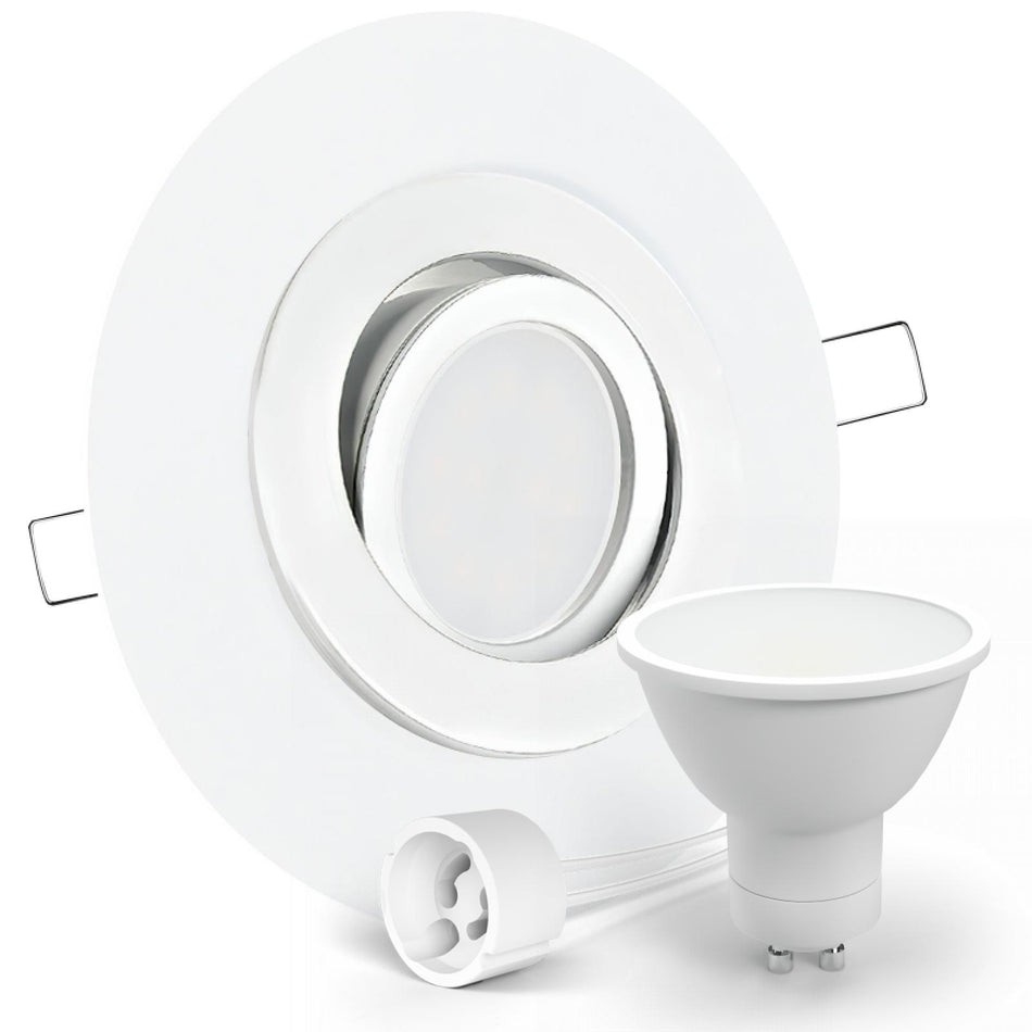 CONCEPTRUN LED Einbaustrahler Spot großer Durchmesser weiß rund schwenkbar Lochmaß Ø 68mm - 135mm Tiefe 64mm