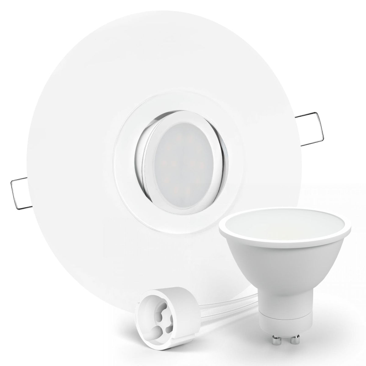 CONCEPTRUN LED Einbaustrahler Spot großer Durchmesser weiß rund schwenkbar Lochmaß Ø 68mm - 180mm Tiefe 64mm